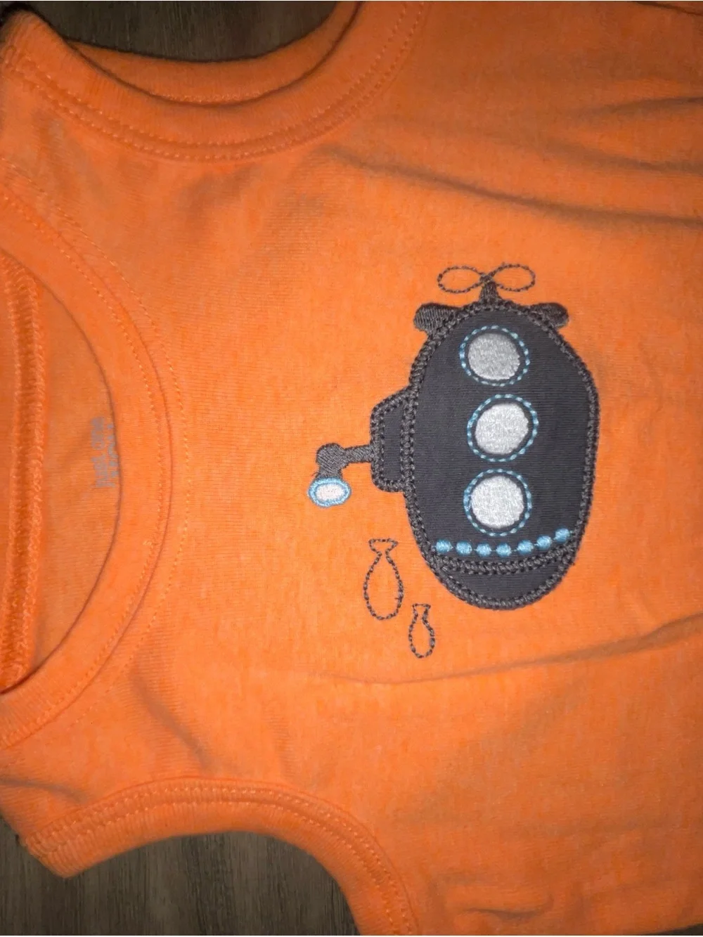 Carter's Orange Tank Top with Submarine Applique